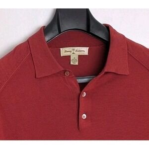 Tommy‎ Bahama Shirt Men Medium Red Knit  Silk Cotton Casual Pullover